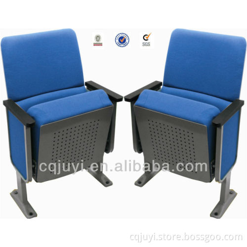 JY-302 Conference room furniture Chair manufacturer Folding Fixed Chair foldable lecture hall chair with writing tablet